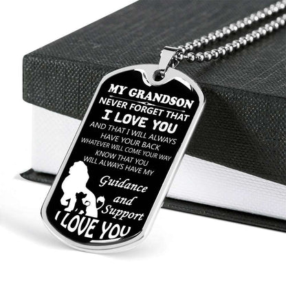 Grandson Dog Tag, Dog Tag For Grandson: Necklace Gift For Grandson Dog Tag-17 Gifts for Grandson Rakva