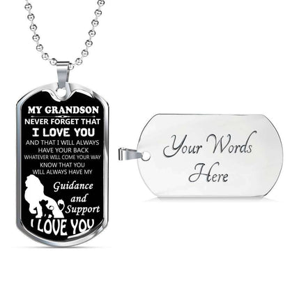 Grandson Dog Tag, Dog Tag For Grandson: Necklace Gift For Grandson Dog Tag-17 Gifts for Grandson Rakva