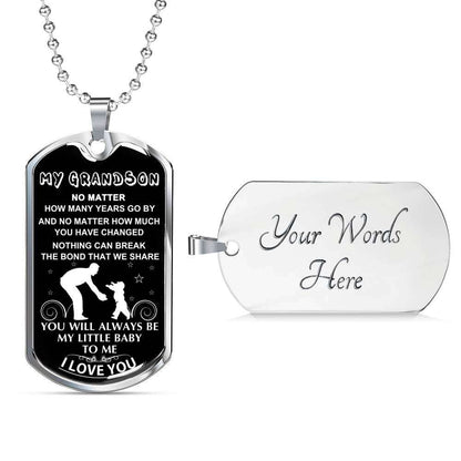 Grandson Dog Tag, Dog Tag For Grandson: Necklace Gift For Grandson Dog Tag-20 Gifts for Grandson Rakva
