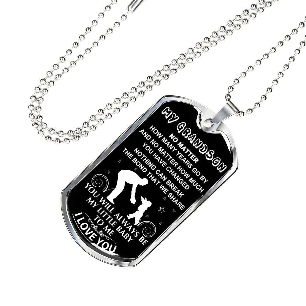 Grandson Dog Tag, Dog Tag For Grandson: Necklace Gift For Grandson Dog Tag-20 Gifts for Grandson Rakva