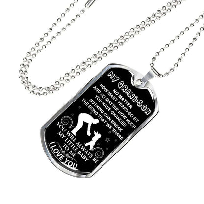 Grandson Dog Tag, Dog Tag For Grandson: Necklace Gift For Grandson Dog Tag-20 Gifts for Grandson Rakva