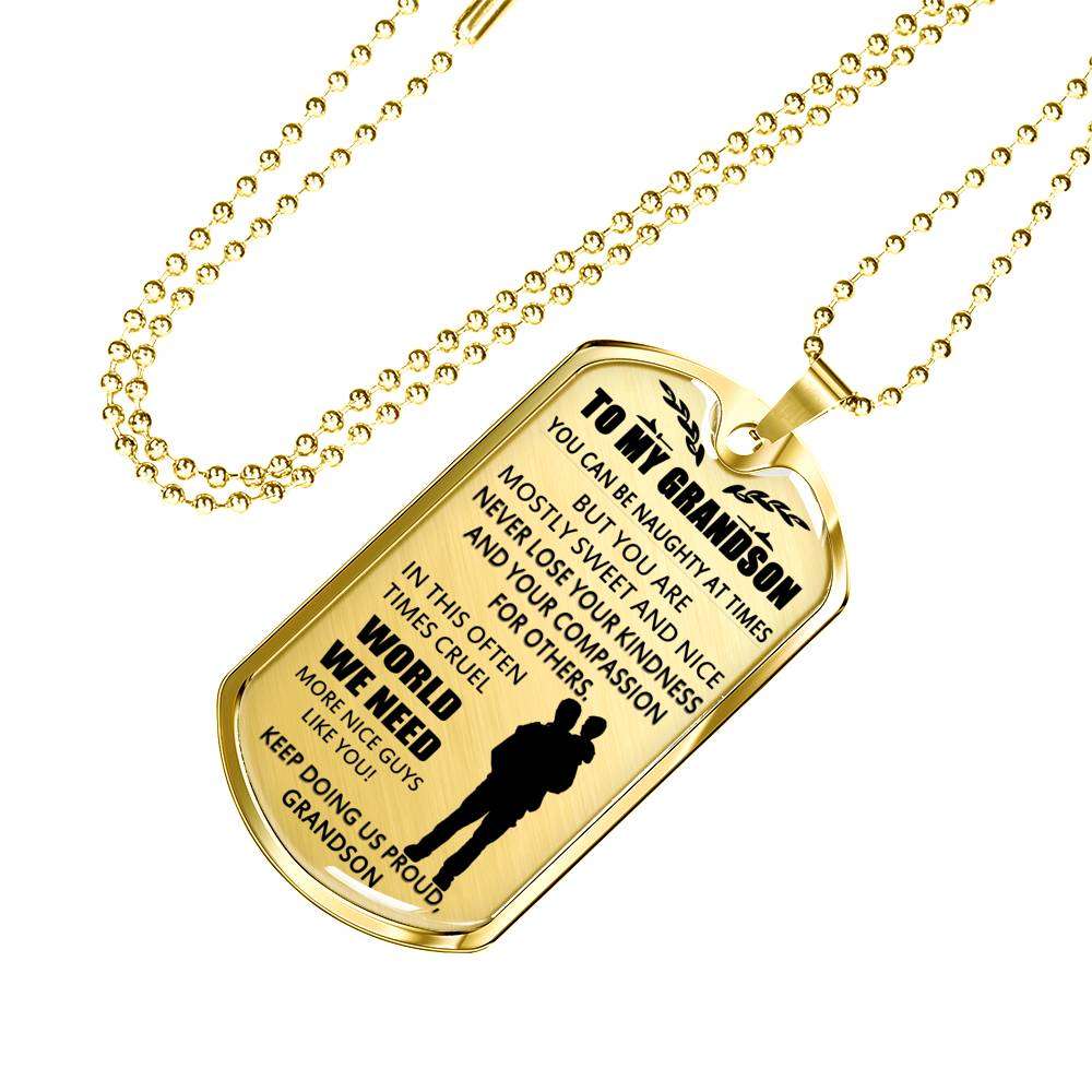 Grandson Dog Tag, Dog Tag For Grandson: Necklace Gift For Grandson Dog Tag-25 Gifts for Grandson Rakva