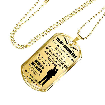 Grandson Dog Tag, Dog Tag For Grandson: Necklace Gift For Grandson Dog Tag-25 Gifts for Grandson Rakva
