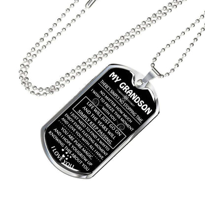 Grandson Dog Tag, Dog Tag For Grandson: Necklace Gift For Grandson Dog Tag-29 Gifts for Grandson Rakva