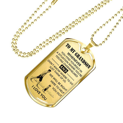 Grandson Dog Tag, Dog Tag For Grandson: Necklace Gift For Grandson Dog Tag-30 Gifts for Grandson Rakva