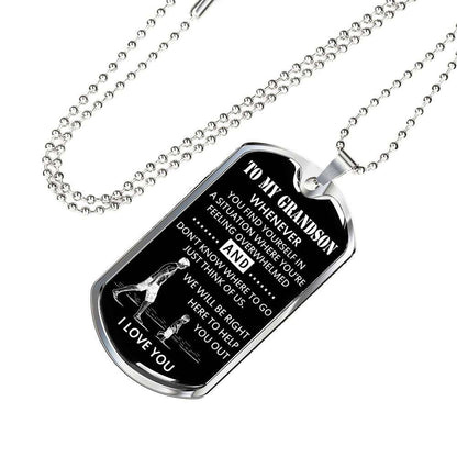 Grandson Dog Tag, Dog Tag For Grandson: Necklace Gift For Grandson Dog Tag-5 Gifts for Grandson Rakva