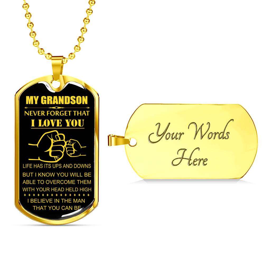 Grandson Dog Tag, Grandpa And Granson Dog Tag, Gift For Grandson Dog Tag-1 Gifts for Grandson Rakva
