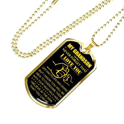 Grandson Dog Tag, Grandpa And Granson Dog Tag, Gift For Grandson Dog Tag-1 Gifts for Grandson Rakva
