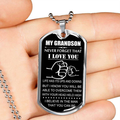 Grandson Dog Tag, Grandpa And Granson Dog Tag, Gift For Grandson Dog Tag-2 Gifts for Grandson Rakva