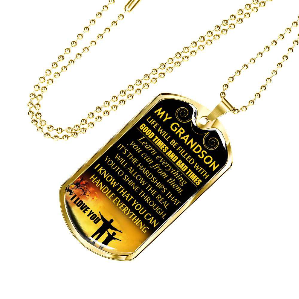 Grandson Dog Tag, Grandpa And Granson Dog Tag, Gift For Grandson Dog Tag-3 Gifts for Grandson Rakva