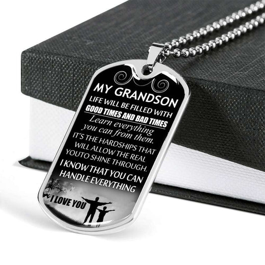 Grandson Dog Tag, Grandpa And Granson Dog Tag, Gift For Grandson Dog Tag-6 Gifts for Grandson Rakva