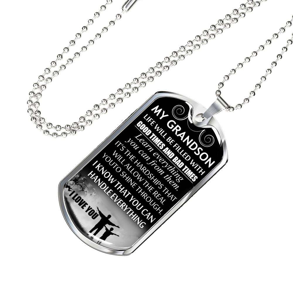Grandson Dog Tag, Grandpa And Granson Dog Tag, Gift For Grandson Dog Tag-6 Gifts for Grandson Rakva