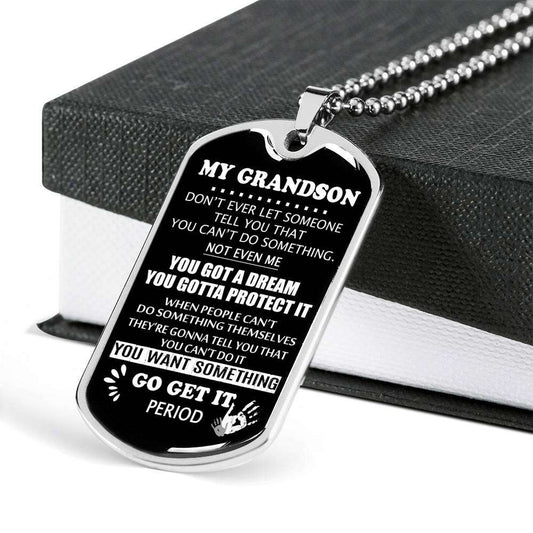Grandson Dog Tag, To My Grandson Custom Picture Dog Tag : Gifts From Grandparents, Great Grandson Gifts Dog Tag-1 Gifts for Grandson Rakva