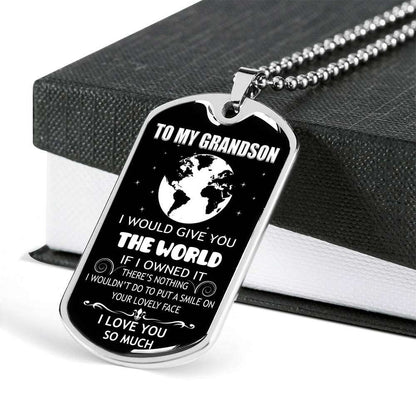 Grandson Dog Tag, To My Grandson Custom Picture Dog Tag : Gifts From Grandparents, Great Grandson Gifts Dog Tag-16 Gifts for Grandson Rakva