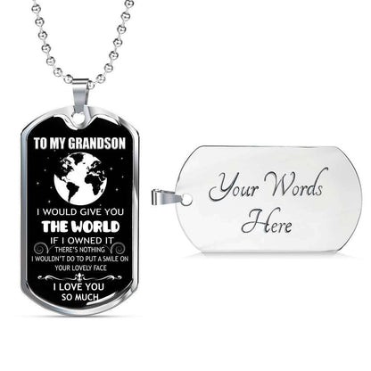 Grandson Dog Tag, To My Grandson Custom Picture Dog Tag : Gifts From Grandparents, Great Grandson Gifts Dog Tag-16 Gifts for Grandson Rakva
