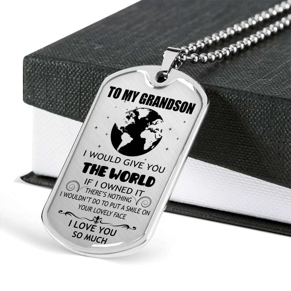 Grandson Dog Tag, To My Grandson Custom Picture Dog Tag : Gifts From Grandparents, Great Grandson Gifts Dog Tag-17 Gifts for Grandson Rakva