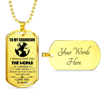 Grandson Dog Tag, To My Grandson Custom Picture Dog Tag : Gifts From Grandparents, Great Grandson Gifts Dog Tag-17 Gifts for Grandson Rakva