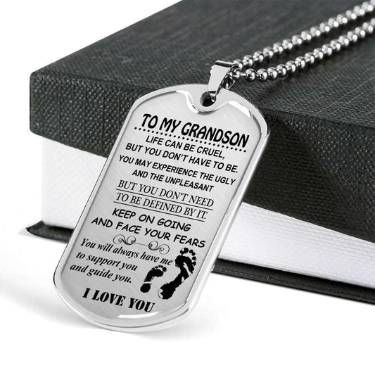 Grandson Dog Tag, To My Grandson Custom Picture Dog Tag : Gifts From Grandparents, Great Grandson Gifts Dog Tag-4 Gifts for Grandson Rakva