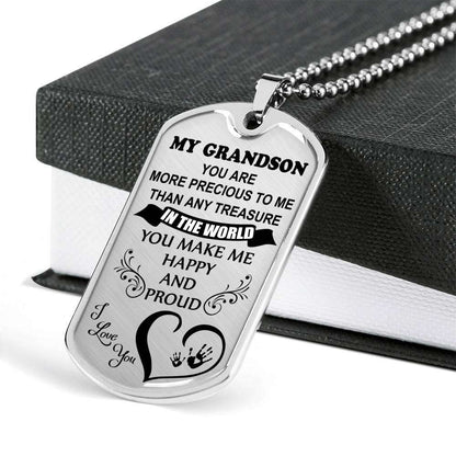 Grandson Dog Tag, To My Grandson Custom Picture Dog Tag : Gifts From Grandparents, Great Grandson Gifts Dog Tag-6 Gifts for Grandson Rakva