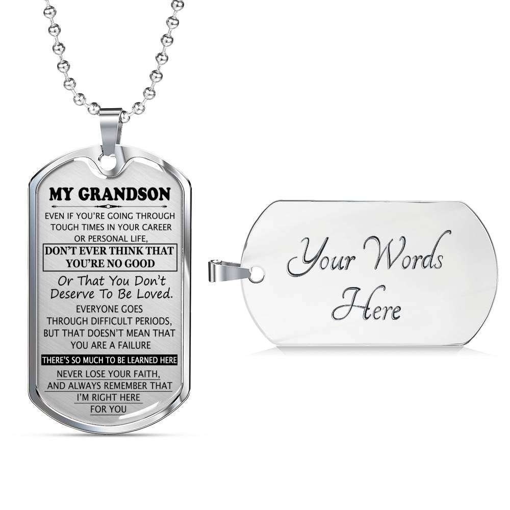 Grandson Dog Tag, To My Grandson Dog Tag : Gifts From Grandparents Gifts for Grandson Rakva