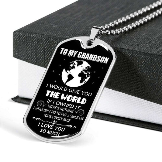Grandson Dog Tag, To My Grandson Dog Tag : Gifts From Grandparents, Great Grandson Gifts Dog Tag-16 Gifts for Grandson Rakva