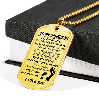 Grandson Dog Tag, To My Grandson Dog Tag : Gifts From Grandparents, Great Grandson Gifts Dog Tag-4 Gifts for Grandson Rakva
