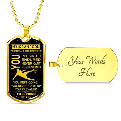 Grandson Dog Tag, To My Grandson Dog Tag : Grandson Gifts From Grandparents, Grandson Birthday Dog Tag-1 Gifts for Grandson Rakva
