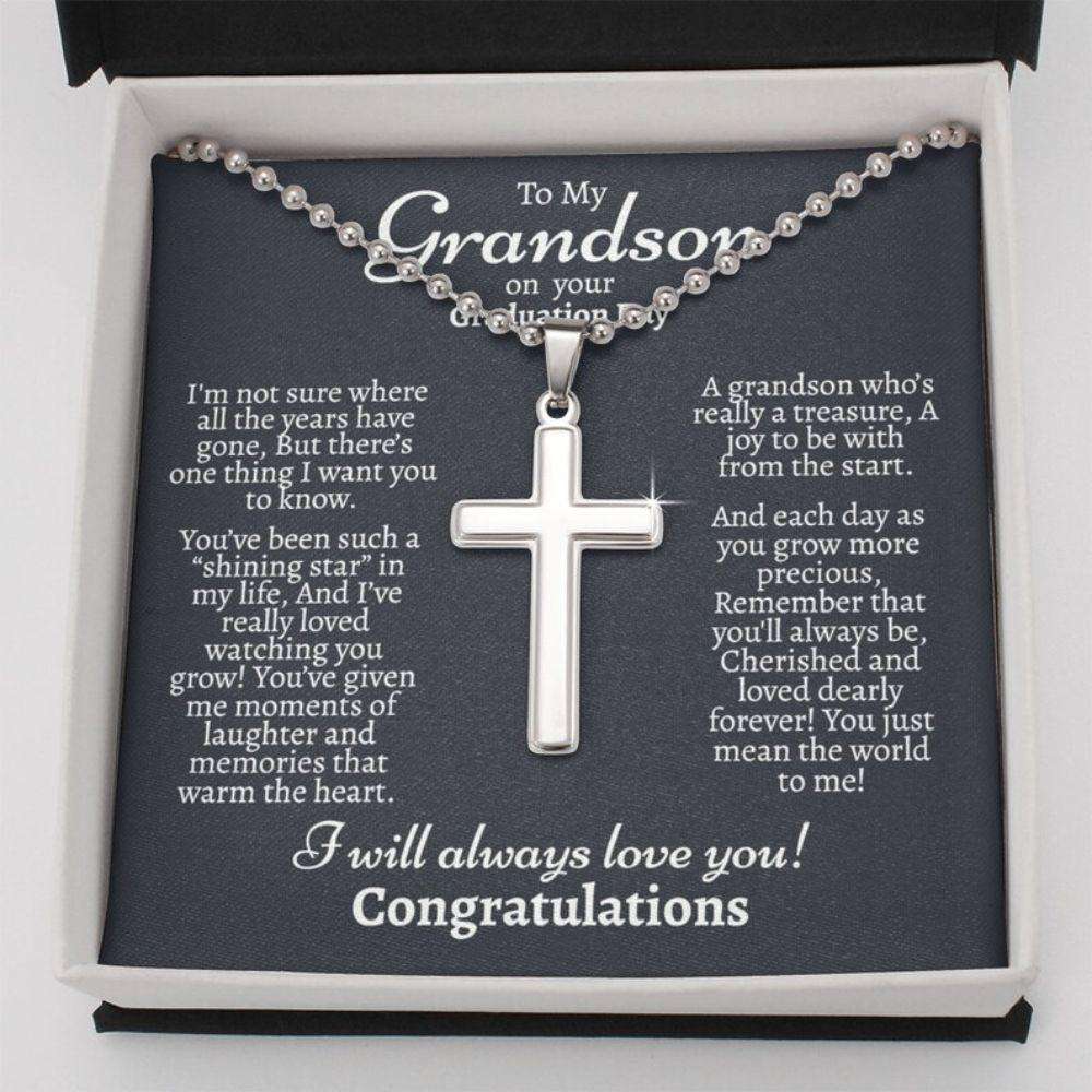Grandson Necklace, Grandson Graduation Gift, Grandson Graduation Card