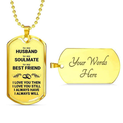Husband Dog Tag, Custom Gift For Husband Dog Tag Military Chain Necklace Dog Tag Gifts For Husband Rakva