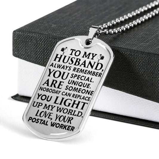 Husband Dog Tag, Custom Gift For Husband Dog Tag Military Chain Necklace You Light Up My World Dog Tag Gifts For Husband Rakva