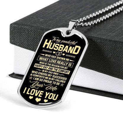 Husband Dog Tag, Custom I Love You Wife Gift For Husband Dog Tag Military Chain Necklace Dog Tag Rakva