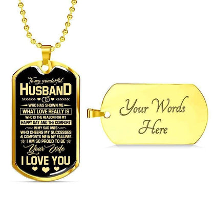 Husband Dog Tag, Custom I Love You Wife Gift For Husband Dog Tag Military Chain Necklace Dog Tag Rakva