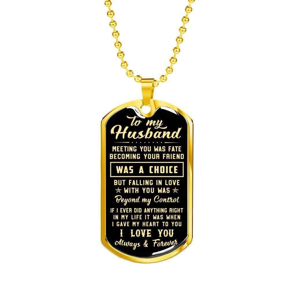 Husband Dog Tag, Custom Meeting You Was Fate Dog Tag Military Chain Necklace Gift For Husband Dog Tag Rakva