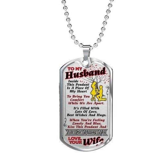 Husband Dog Tag Custom Picture, A Piece Of My Heart Dog Tag Necklace Gift For Husband Gifts For Husband Rakva