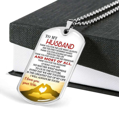 Husband Dog Tag Custom Picture, Dog Tag Necklace For Husband I Will Always Be Yours Father's Day Rakva