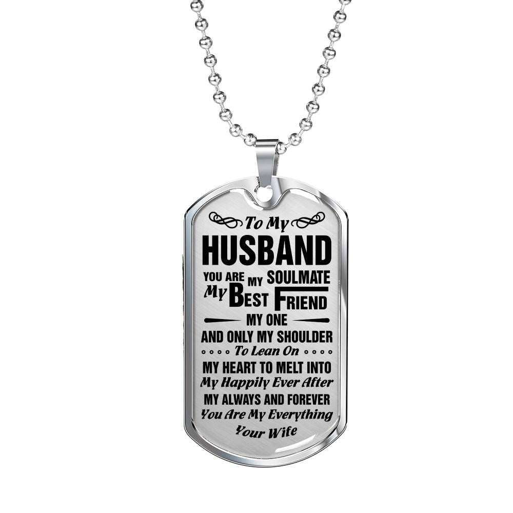 Husband Dog Tag, Custom Picture Gift For Husband Dog Tag Military Chain Necklace You’Re My Soulmate Dog Tag Father's Day Rakva