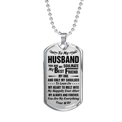 Husband Dog Tag, Custom Picture Gift For Husband Dog Tag Military Chain Necklace You’Re My Soulmate Dog Tag Father's Day Rakva