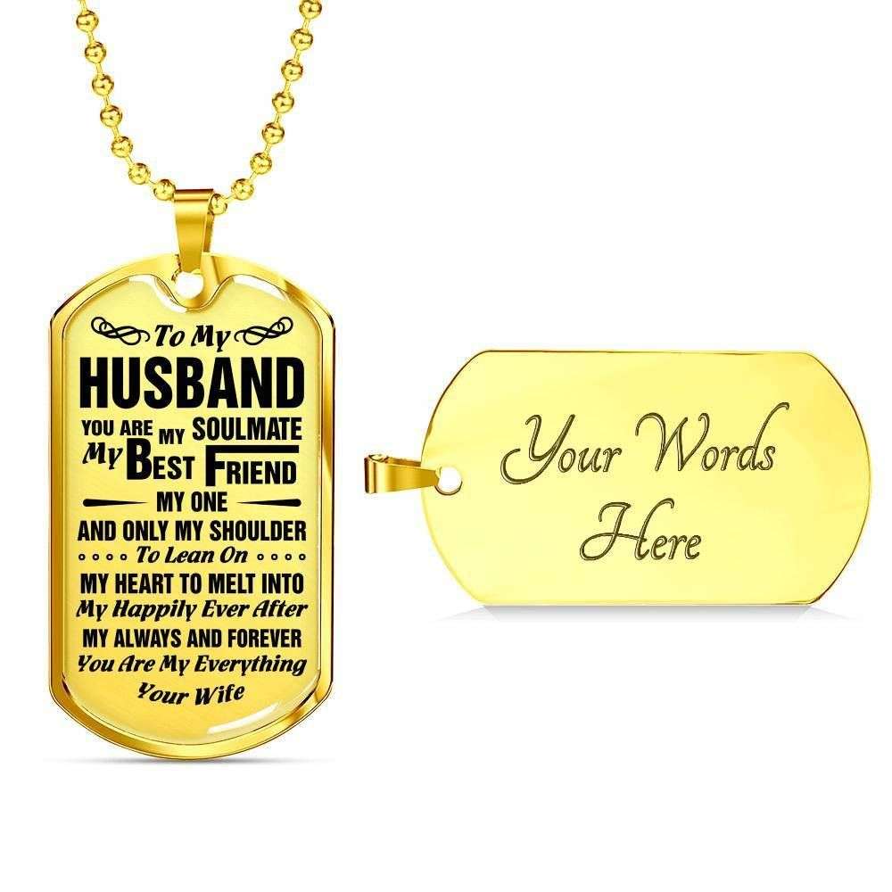 Husband Dog Tag, Custom Picture Gift For Husband Dog Tag Military Chain Necklace You’Re My Soulmate Dog Tag Father's Day Rakva