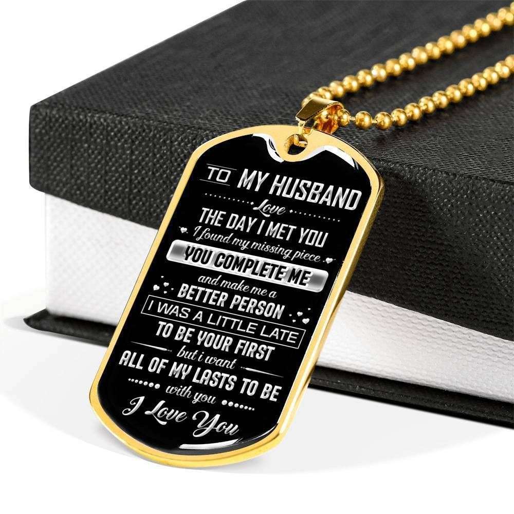 Husband Dog Tag Custom Picture, Gift For Husband Dog Tag Necklace Love The Day I Met You Father's Day Rakva