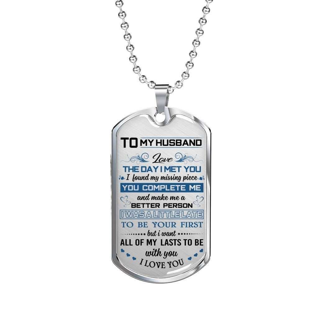 Husband Dog Tag Custom Picture, Gift For Husband Dog Tag Necklace The Day I Met You Father's Day Rakva