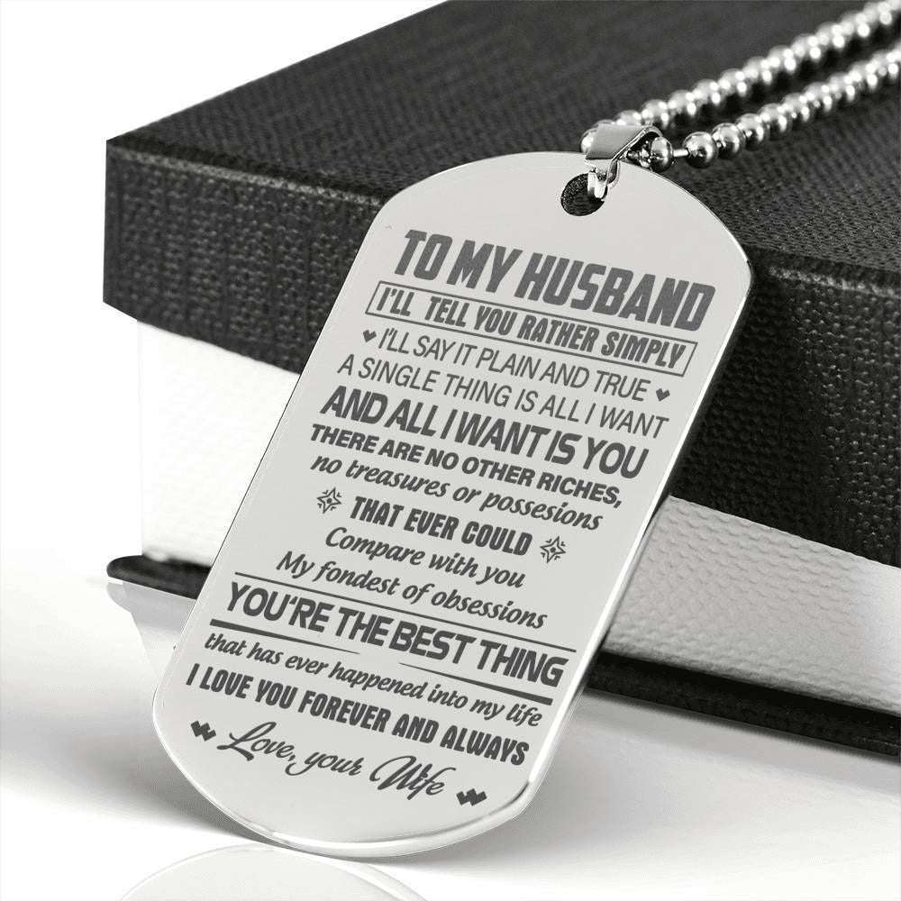 Husband Dog Tag Custom Picture, Gift For Husband Dog Tag Necklace You Are The Best Thing Father's Day Rakva