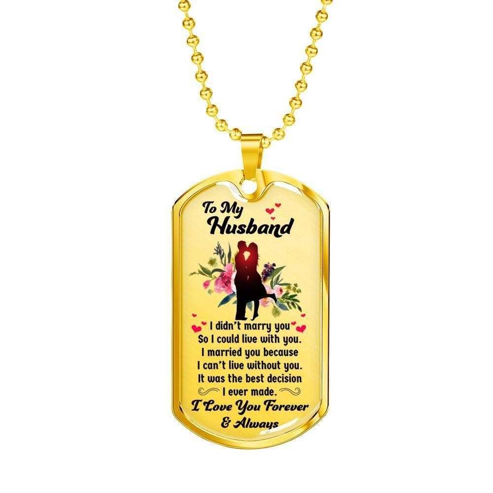 Husband Dog Tag Custom Picture, I Can’T Live Without You Dog Tag Necklace Gift For Husband Father's Day Rakva