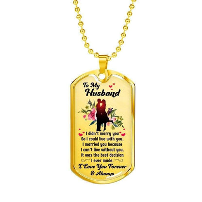 Husband Dog Tag Custom Picture, I Can’T Live Without You Dog Tag Necklace Gift For Husband Father's Day Rakva