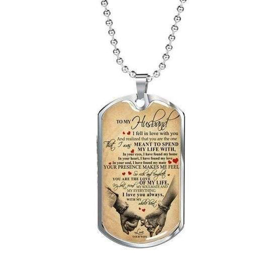Husband Dog Tag Custom Picture, I Love You Always Dog Tag Necklace For Husband Gifts For Husband Rakva