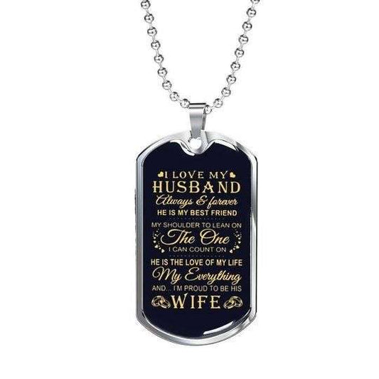 Husband Dog Tag Custom Picture, Love My Husband Always And Forever Dog Tag Necklace Gift For Him Gifts For Husband Rakva