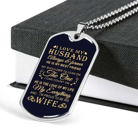 Husband Dog Tag Custom Picture, Love My Husband Always And Forever Dog Tag Necklace Gift For Him Gifts For Husband Rakva