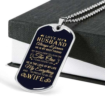 Husband Dog Tag Custom Picture, Love My Husband Always And Forever Dog Tag Necklace Gift For Him Gifts For Husband Rakva