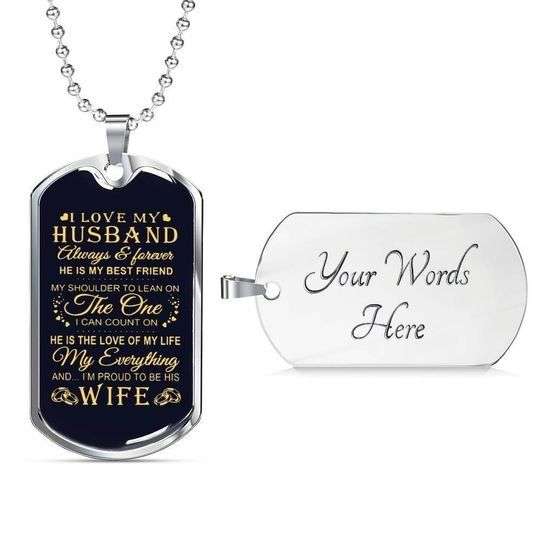 Husband Dog Tag Custom Picture, Love My Husband Always And Forever Dog Tag Necklace Gift For Him Gifts For Husband Rakva