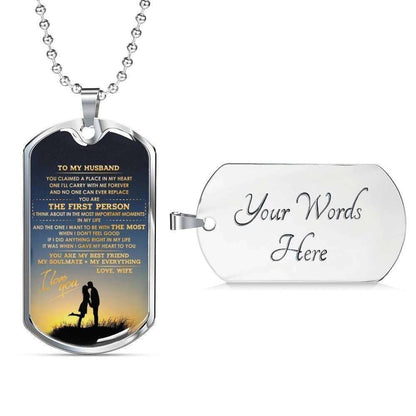 Husband Dog Tag Custom Picture, To Husband You Are My Soulmate Dog Tag Military Chain Necklace Gift For Him Father's Day Rakva