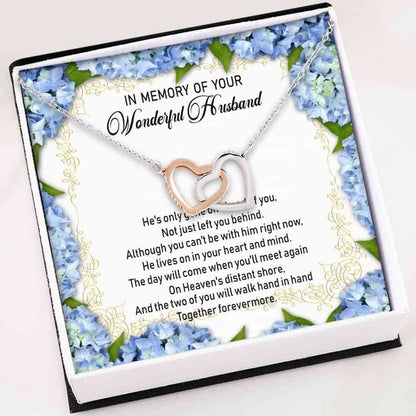 Husband Memorial Necklace “ Interlocking Hearts Necklace With Gift Box For Birthday Christmas Rakva